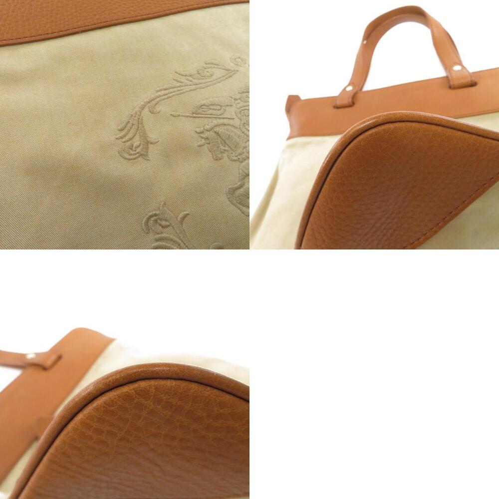 Burberry Logo Tote Bag Canvas Leather - Picture 10 of 11